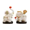 Nuevos Adornos de Elefante Blanco Estilo Chino, un Par de Decoraciones Atractoras de Fortuna para la Entrada de la Sala de Estar, Artesanías de Lujo Ligero para el Hogar