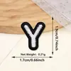 Patches bordados de letras inglesas preto e branco, mini, mais vendidos em todo o mundo, com adesivo termocolante para roupas, sapatos e chapéus, patches decorativos para passar a ferro