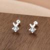 S999 Brincos de Prata Esterlina Feminino Pé Parafuso de Prata Padrão de Seda Simples Elegante ins Pequeno Osso de Orelha Unhas Dormir Brincos Semana Livre