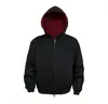 Auticup Cardigan Hoodie Pesado 500g Zíper Duplo Resistente Outono Inverno Espessado Jaqueta Curta Larga Masculina