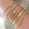 Set de Pulseras de Múltiples Capas con Incrustaciones de Diamantes, Estilo Nuevo Transfronterizo Europeo y Americano para Mujer, Joyería de Moda de Lujo Ligero Retro de Nicho