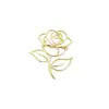 Broche de Flor de Rosa Suave, Sencillo y Elegante, Metal Liso, Pin de Flor Electroplateado Ecológico, Accesorio para Mujer Pin de Solapa