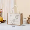 Bolsa de Patchwork de Lona, Bolsa de Yute para Niños Personalizada de Graffiti DIY, Bolsa de Regalo sin Estampar, Bolsa de Lona