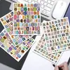10 Juegos de Pegatinas de Letras Inglesas Coloridas Retro Papelería Cuaderno Decoración DIY Impermeables de PVC Productos Culturales y Creativos Venta al por Mayor Transfronteriza