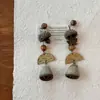 Novos Brincos Longos Estilo Chinês Retrô Floresta Eucalipto Fruta para Mulheres Design de Nicho Brincos Únicos Brincos Elegantes Brincos