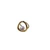 Anillo ajustable abierto con perla anti-Mabei bañada en oro y cobre, nicho ligero, lujoso y elegante, pulido.