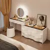 2026 Nuevo Tocador de Madera Maciza Dormitorio Simple Moderno Pequeño Estilo Crema Mesita de Noche Mesa de Maquillaje Tocador Gabinete Integrado