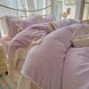 Juego de Cuatro Piezas de Terciopelo de Leche Francés Engrosado Cálido Terciopelo Coral Invierno Ropa de Cama Sábanas Funda de Edredón Terciopelo de Doble Cara Ropa de Cama Juego de Tres Piezas