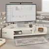 Soporte Elevador para Monitor de Computadora de Esquina, Bandeja para Teclado, Trípode de Escritorio, Almacenamiento Multinivel