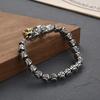 Pulsera para Hombre Pixiu de Cobre con Diseño de Nicho Plateado Retro Transfronterizo Pulsera Antigua de Plata Tailandesa para Hombre Personalizada Dominante de Moda