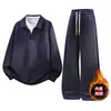 Conjunto Casual de Moletom com Gola e Calça Esportiva Estilo Americano Moderno, Novo, Tamanho Grande M-XL para Homens, Novo para Primavera e Outono
