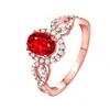 Anillo de diamantes en forma de 8 de Tiktok Live, imitación de gema de sangre roja de paloma natural, anillo de compromiso con tesoro colorido.