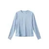 Camiseta Izexx Manga Longa para Corrida ao Ar Livre Feminina Outono 7A Antibacteriana Absorvente de Umidade Secagem Rápida Camada Base Solona