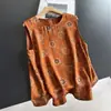 Camiseta Leve Jacquard de Seda Estilo Chinês Verão 2026, Top de Seda, Blusa Sem Manga para Mulheres Atacado H16AT6323