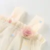Ranita de Malla Fina de Verano para Bebé con Delicado Diseño de Capullo de Rosa, Body de Tirantes, Ranita Triángulo para Bebé