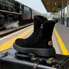 Botas de Nieve para Mujer 2026 Estilo Nuevo de Invierno, Forradas de Felpa, Engrosadas, Cálidas, Botas de Algodón con Suela Gruesa, Marrones, Zapatos Grandes de Algodón Estilo Noreste para Mujer