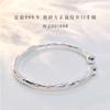 Pulsera de Plata Pura 9999 Plata Esterlina para Mujer, Par de Cuentas Trenzadas, Pulsera de Plata de Moda, Pulsera de Anillo Liso Sólido con Abertura, Nuevo Regalo