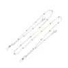 Joyería Transfronteriza Europea y Americana Borla de Perla Imitación Cadena Larga para Gafas Cadena de Cuentas Redondas Metálicas Accesorios Fijos para Mascarilla para Mujer