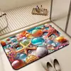 Tapete de Piso de Tierra de Diatomeas con Diseño 3D de Concha Marina y Estrella de Mar, Fuerte Absorción de Agua, Secado Rápido, Antideslizante, Tapete de Baño Colorido para la Entrada del Baño
