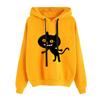 Estação Independente Europeia e Americana Transfronteiriça 2024 Nova Moda Suéter Feminino Tema Halloween Estampado Manga Longa com Capuz