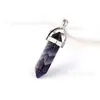 Suministro Directo de Fábrica de Artículos de Comercio Exterior: Collar con Colgante de Agata Amatista Cristal Natural Resina