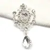 Colgante de flor de aleación de plata de 52*28 MM más vendido para decoración de ropa, accesorios para el cabello, accesorios para joyería DIY con adornos de vidrio
