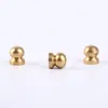 Cabeça de Bola Decorativa de Metal Latão de Fábrica com Duas Aberturas e Furo, Bola Perfurada, Bola Redonda Oca Dupla Passagem, Bola para Conexão de Tubo
