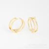 Fábrica en stock micro incrustado cobre accesorios de joyería anillo H doble fila simple elegante anillo abierto micro incrustado anillo de circonita