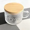 Taza de vidrio estilo Ins vidrio texturizado vintage girasol puntos taza de leche té de leche bebida fría taza de jugo taza de café