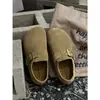 Zapatos tipo Birkenstock para mujer con plataforma gruesa y que aumentan la altura, nuevo modelo de otoño 2026, mocasines versátiles de gamuza vintage con hebilla para mujer