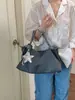 Bolsa de ombro elegante e simples, bolsa tote fashion de grande capacidade, bolsa de mão versátil de nylon, bolsa transversal estilosa e moderna