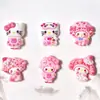 Serie Rosa de Dibujos Animados Hello Kitty My Melody Colgante para Llavero DIY Cadena para Teléfono Pegatina para Refrigerador Accesorios de Resina