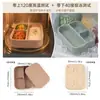 Nueva lonchera de silicona para microondas, horno, calefacción, conservación de alimentos frescos, compartimento de almacenamiento, protección del medio ambiente, lonchera para estudiantes, lonchera de tres