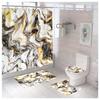 Cortina de Ducha Exquisita con Degradado de 4 Piezas Cortina de Baño Moderna Minimalista Azul-Verde Decoración Artística para el Baño con Ganchos
