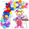 Globo de Película de Aluminio con Forma de Payaso, Base de Soporte Pequeña, Nuevo Circo Transfronterizo, Bola Decorativa para Fiesta de Cumpleaños Infantil