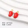 Sorvete de Vegetais Picolé de Pimenta 3D Liga de Pêssego Pequeno Pingente Colar de Contas Artesanal DIY Acessórios de Charme