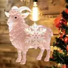 2027 Zodíaco de Ano Novo Ovelha Pingente Acrílico Plano Natal Ano Novo Ovelhinha Enfeite Decoração de Árvore de Natal Chave