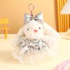 Lindo llavero de conejo de peluche con orejas dulces de dibujos animados, colgante de muñeca, bolso de muñeca, colgante, regalo para pareja, venta al por mayor