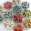 Estilo Retrô Pequena Coluna Curta Contas Cerâmicas Contas Soltas Pulseira Colar Material DIY Contas Cilindricas Acessórios para Roupas Contas Cerâmicas