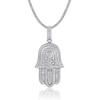 Colar Masculino Prata S925 com Pingente de Palmeira Hip-Hop Tendência Cravejado com Moissanita Completa Joia de Prata