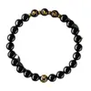 Pulseira de Obsidiana Natural Feminina 2025 Ano do Nascimento da Cobra Pulseira do Zodíaco Três em Um Pulseira de Contas de Buda Masculina