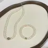 Collar de Plata de Ley S925 Perla de Agua Dulce Natural para Mujer Traje de Jade Hetian Natural Versátil de Gama Alta Regalo del Día de la Madre