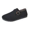 Zapatos de algodón para mujer con forro polar y engrosados, nuevos zapatos estilo Birkenstock para otoño e invierno, zapatos cálidos peludos de suela plana, cómodos para usar al aire libre, zapatos para mamá