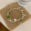 2024 Xiaohongshu Mesmo Estilo Casa de Lótus Li Impressão de Lótus Pulseira Derivada Design de Nicho Ins Pulseira Criativa