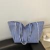Bolso de Mano Grande de Gran Capacidad, Estilo Coreano Casual, Retro, Artístico, Sencillo, Bolso Tote de Hombro Fresco con Raya Diplomática, Otoño 2024
