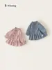 Ropa para Niños Bangxuan Vestido de Princesa para Niñas Bebé Cuello con Volantes Vestido para Niños Primavera y Otoño Nuevo Holgado Manga Larga Falda para Niñas