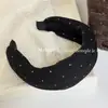 Diadema ancha de punto fino elástico estilo coreano con lunares, turbante para la cabeza que hace que la cara se vea más pequeña, diadema de uso diario para lavarse la cara, maquillaje, pinza para el pelo