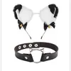 Diadema de Halloween Diadema para Actuación en Festival Set de Diadema y Collar de Chica Gato Orejas de Gato Pasador Sencillo para Niña Hermosa