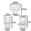 Suporte de Vela de Vidro Dupla Face com Listras Verticais Estilo Nórdico Haste Porta-Vela Transparente Recipiente para Vela de Cera Artesanato em Vidro Porta-Vela