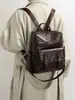 Atacado em Estoque 2026 Novo Estilo Coreano Retrô Mochila Feminina Moda Couro Macio Borla Multifuncional Mochila de Viagem